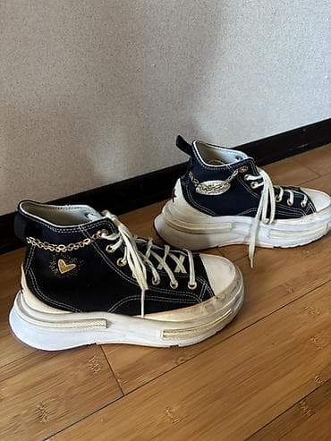 krosovkalar: CONVERSE original Qara kanvas hi-top krossovkalar – qalın platformalı — 1