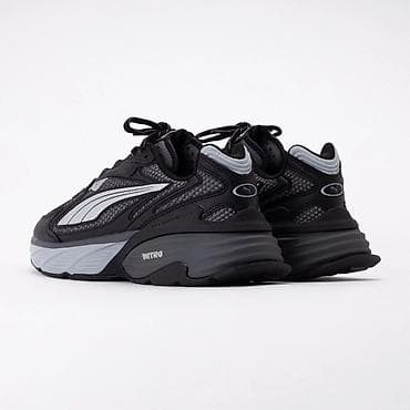 krosofka: Puma kişi/kadın idman ayaqqabısı – qara/boz - Model: qalın altlı — 3