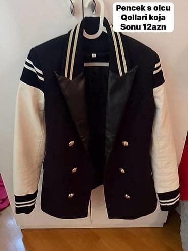 Şəxsi əşyalar: Qadın pencəyi – S ölçü. - Rəng: gövdə qara, qollar ağ. - Material — 1