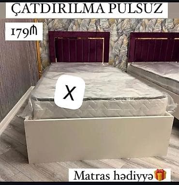 Tek nəfərlik çarpayı dəsti - Modern dizaynlı başlıq: bənövşəyi məxmər — 1