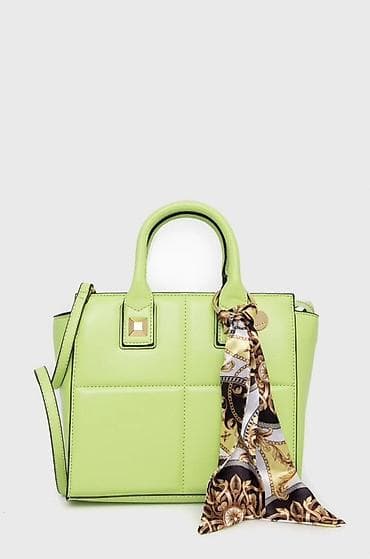 sumqayitda jaket: Neon-yaşıl rəngdə qadın çantası - Forması: kvadrat panelli, sərt — 1