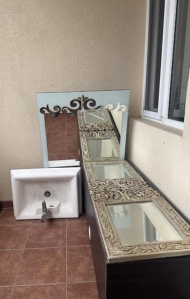 hamam skaf: Vanna otağı üçün mebel dəsti - Tərkib: şkaflı tualet stolüstü modul — 2