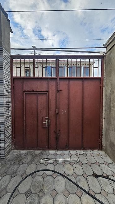 Dəmir Həyət darvazası, Mexaniki, Qapı ilə, rəng - Qəhvəyi, Kredit yoxdur