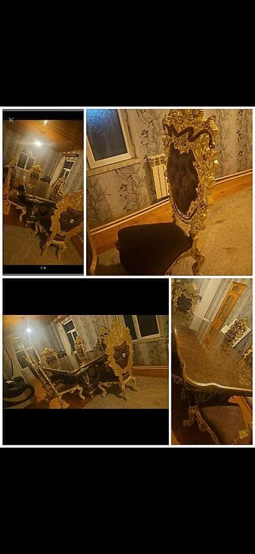 Asia: Для гостиной, Б/у, Нераскладной, Прямоугольный стол, 6 стульев — 1