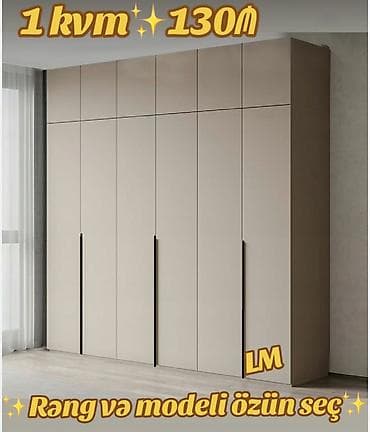 Düz dolab, Yataq otağı üçün, Qarderob, Açılan, 6 qapı