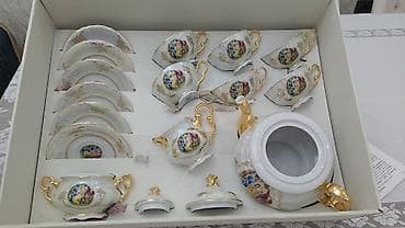 ag qapi: Çay dəsti, rəng - Ağ, Farfor, Bohemia, 6 nəfərlik, Çexiya — 3