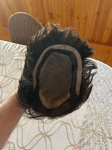 limfa drenaj aparati: Kişi saç pro­tezi (toppik/tupe) - Rəng: tünd qəhvəyi/qaraya yaxın - — 4