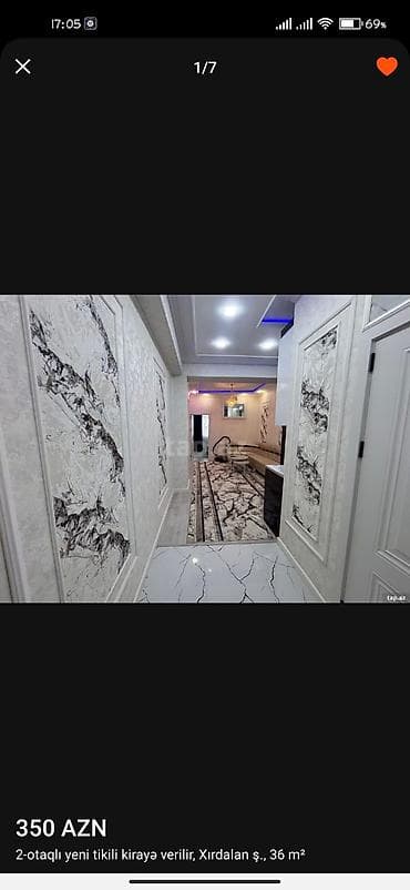 xacmaz kirayə ev: Kirayə – Xırdalan şəh., 2 otaqlı yeni tikili, 36 m² - Ümumi sahə: 36 — 3