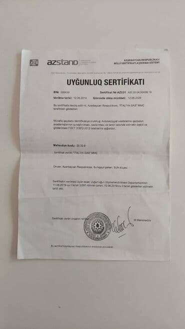 бак алюминиевый: Maşın üçün qaz balonu. X5 üzərində olub cəmi 1 dəfə qaz vurulub — 10