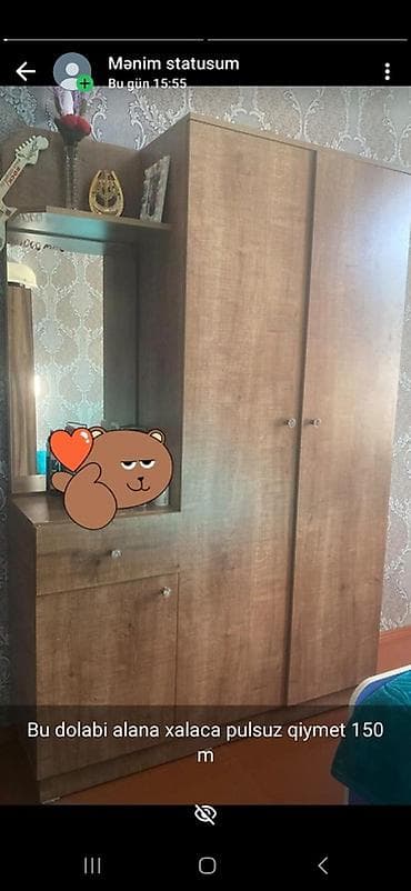 Açılan, 2 qapılı Düz dolab, Qarderob, paltar dolabı