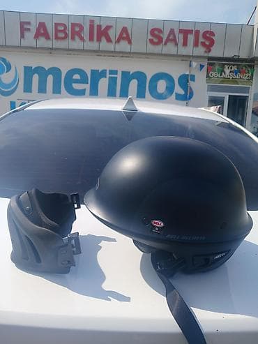 sak mator: Bell motosiklet dəbilqəsi – qara rəng, yarım (half-helmet) model — 7