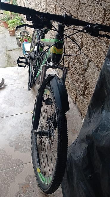 velolar: AKSPORT dağ velosipedi - Rəng: qara-yaşıl-sarı dizayn - Çərçivə — 2