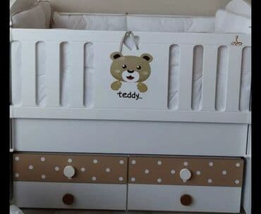 продам детскую кроватку: Oğlan və qız üçün, Yeni, Dördbucaq, Beşik, Dəstsiz, Matras ilə, Yellənmə mexanizm ilə — 1