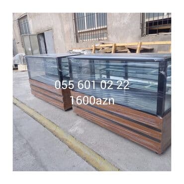 soyuducular gəncə: - Şüşə vitrin soyuducu (daşüstü dekorativ işıqlı, çoxrətli rəflər, LED — 7