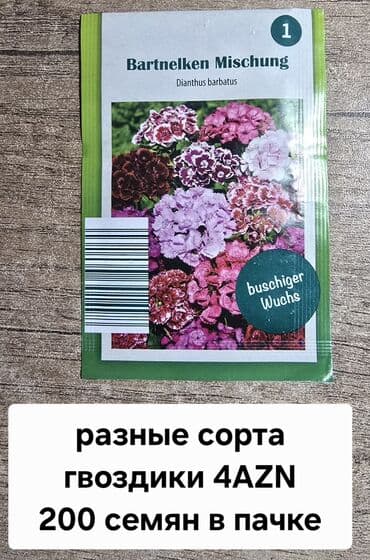 yasəmən gülü şəkilləri: Müxtəlif növ çiçək toxumları. Hər paketdə şəkildə göstərilən sayda — 4