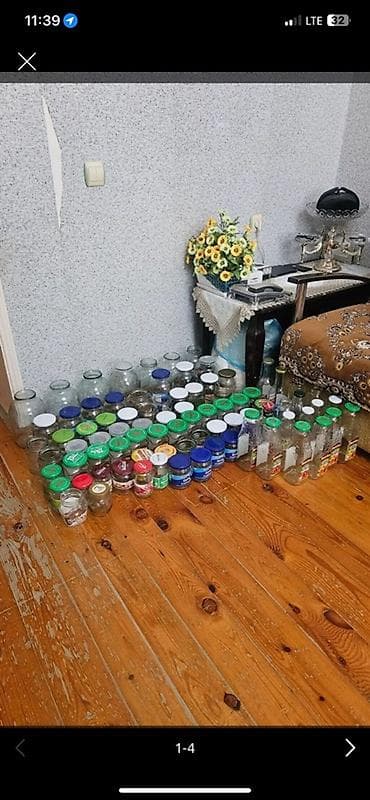 Şüşə banka və qab qapaqları dəsti - Müxtəlif ölçülərdə şüşə bankalar