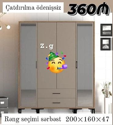 paltar dolab: Dolab yeni qarderob paltar dolabı 4 qapılı siyirməli — 1