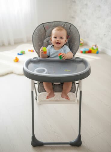 защита на углы для детей: Uşaq yemək stulu - Rəng: boz tonlarda, arxa hissədə şirin — 2