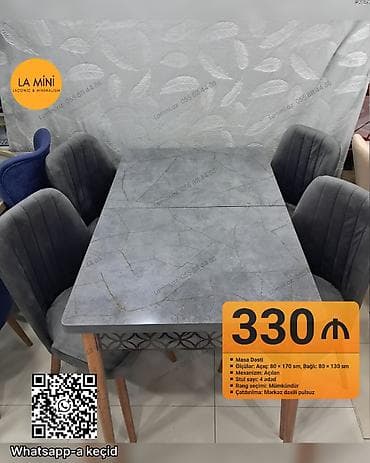 mini laqonda: Açılan, 4 stul — 1