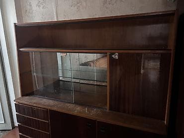 mini drel satilir: Retro vitrinalı bufet şkaf - Material: taxta korpus, laklı səth; — 4