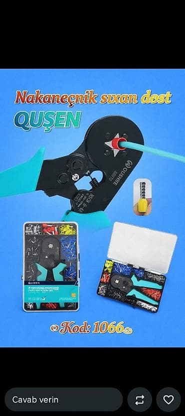 nabor dəsti: QUSEN nakaneçnik sıxan dəst - Peşəkar kabel ucları (nakaneçnik) üçün — 1