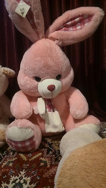 Böyük ölçülü plyuş oyuncaqlar dəsti - 1 ədəd pembe dovşan: çox yumşaq — 1