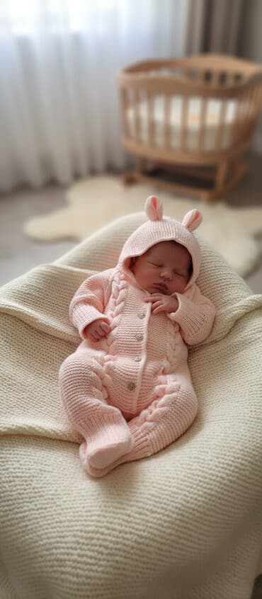 oglan usaqlari ucun toxunma papaqlar: Kombinezon, Uniseks, 6 - 9 ay — 1