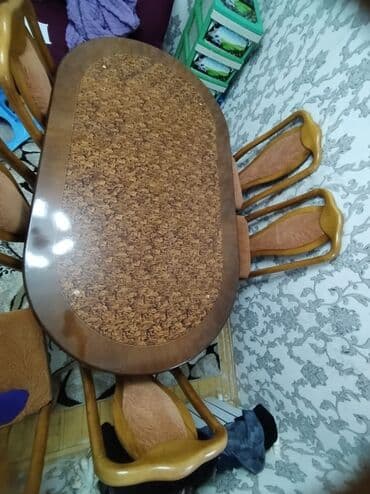 стол кухонный: Б/у, Овальный стол, 6 стульев — 3