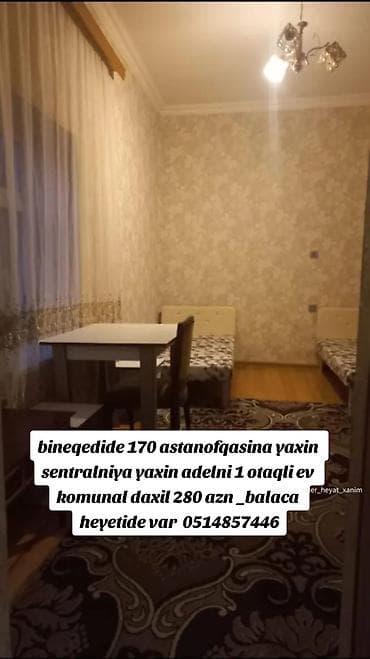 ev bakı: 40 kv. m, 1 otaqlı, Kombi, Qaz, İşıq — 1
