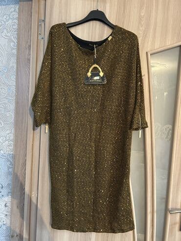 donlar, sarafanlar: Qadın paltarları – müxtəlif modellər - Model 1: Qızılı parıltılı — 1