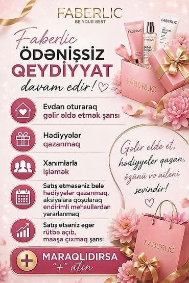 Gözəllik Salonları: Faberlic – ödənişsiz qeydiyyat fürsəti • Evdən çıxmadan əlavə gəlir — 1
