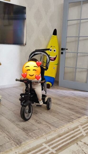 Uşaq üçtəkərli velosipedi – valideyn idarəetməsi ilə - Rəng: qara - 3