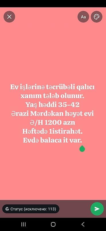 evlerde temizlik işi: Mərdəkan bağ evində ev işləri üçün daimi işləyəcək təcrübəli xanım — 1