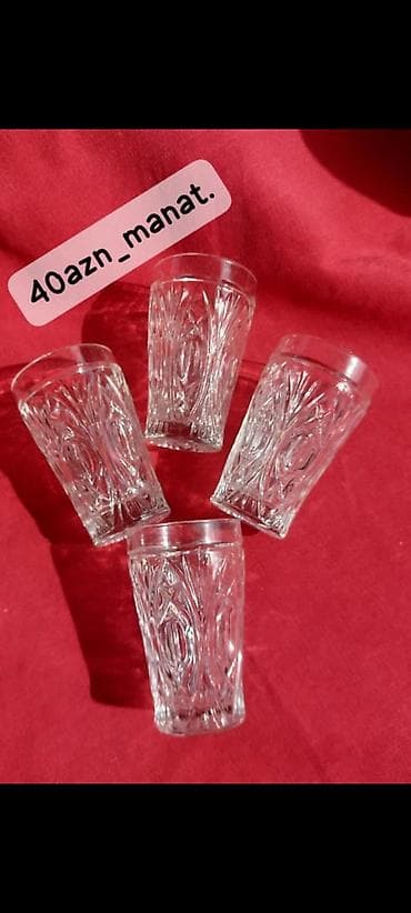 balaca limonun adi: Stəkanlar, Şüşə, 4 ədədli dəst — 4