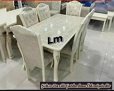 masa olculeri: Qonaq otağı üçün, Yeni, Açılan, 6 stul — 1