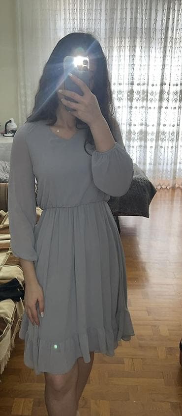 Boz rəngli şifon qadın donu