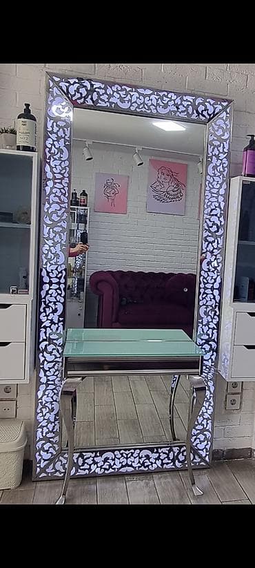 Güzgü Divar üçün, Düzbucaqlı, Dekorativ, Arxa işıqlı