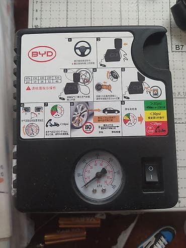 panel pulsuz: BYD avtomobil şin kompressoru – 12V, 10A, 120W (MAX 6 bar) — 2