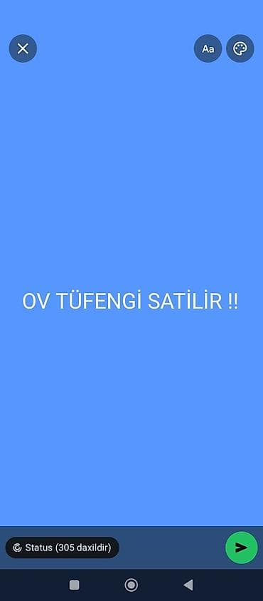 Elan: Ov tüfəngi satılır Yenidir .8atimdir . üstünde kabra ve 27gulle