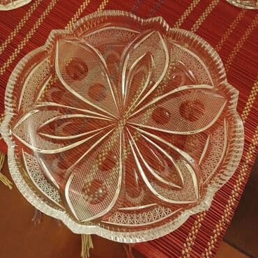 nimce: Kəpənək naxışlı Bohenia hrustal dəst - Tərkib: 4 hissə - 3 ədəd — 2