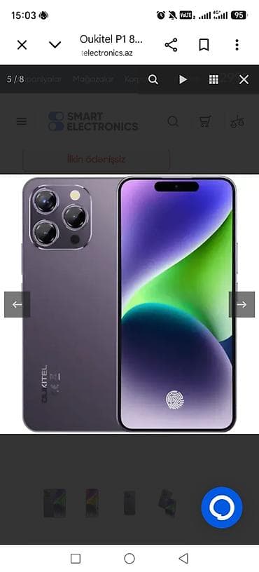 umico telefonlar: Oukitel P1 – 8 GB RAM, 256 GB yaddaşlı smartfon - Ekran: geniş tam — 4