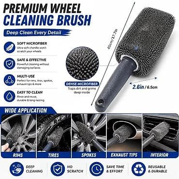 tekrler: Avtomobil diskləri üçün mikrofiber təkər təmizləmə fırçası Avtomobil — 3