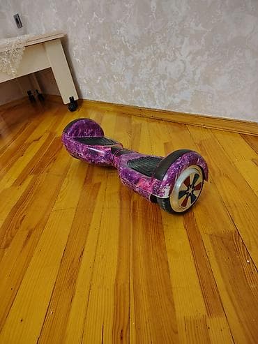 Hovərbord – parlaq bənövşəyi/kainat dizaynı, LED işıqlar və Bluetooth — 3