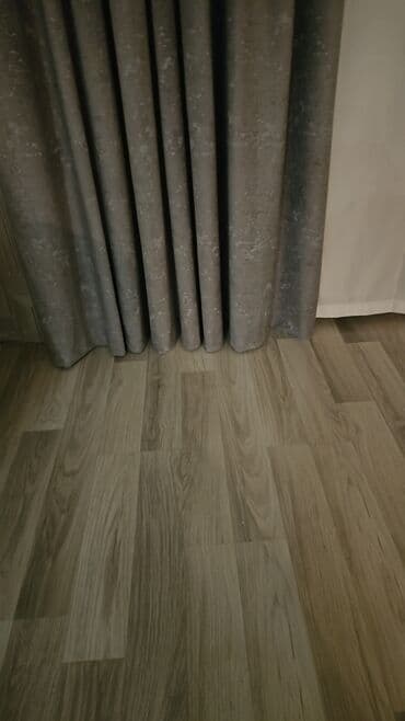 велюровые ковры для дома: Qara-boz rəngdə qalın pərdə - Material: sıx toxumalı, işığı effektiv — 1