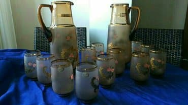 богемское стекло фужеры: Rəng - Qızılı, Şüşə, Çexiya — 5