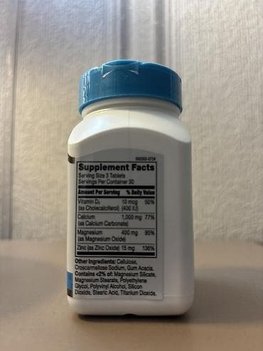 21st Century Calcium Magnesium Zinc + D3 – 90 tablet Məhsul təsviri — 2