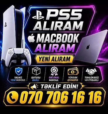 ƏN YÜKSƏK QİYMƏTLƏ NOUTBUK PS5 VƏ MACBOOK ALIRAM TEKLİF EDİN KREDİTLƏ