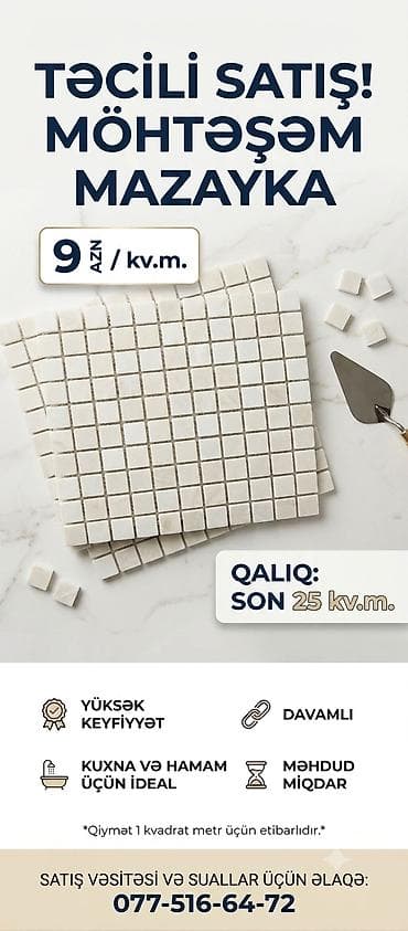 Məhsul: Ağ rəngli kvadrat mozaika plitə şəbəkəsi Təsvir: - Zərif