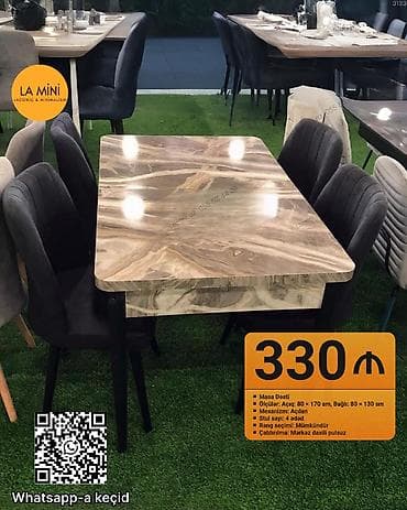 Açılan, Dördbucaq masa, 4 stul