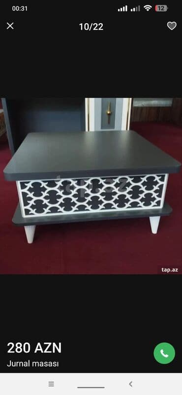 Sifarişlə ev mebeli: Kvadrat masa, Açılan, Təkərsiz, Laminat — 4